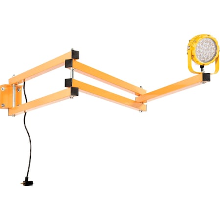 Global Industrial LED Dock Light w/ 90in Arm, 20W, 1800 Lumens, 5000K, On/Off Switch, 9ft Cord 298807